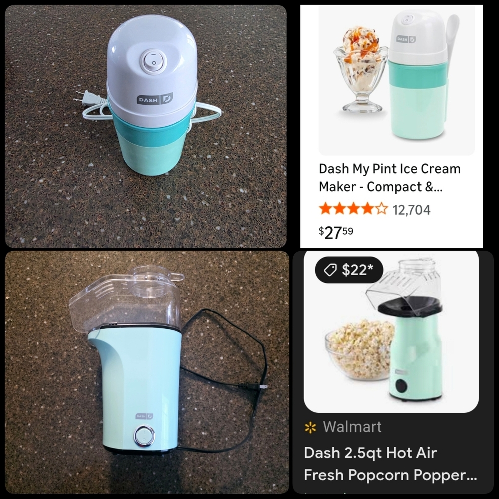 Dash Popcorn Maker & My Pint Ice Cream Maker - Untested